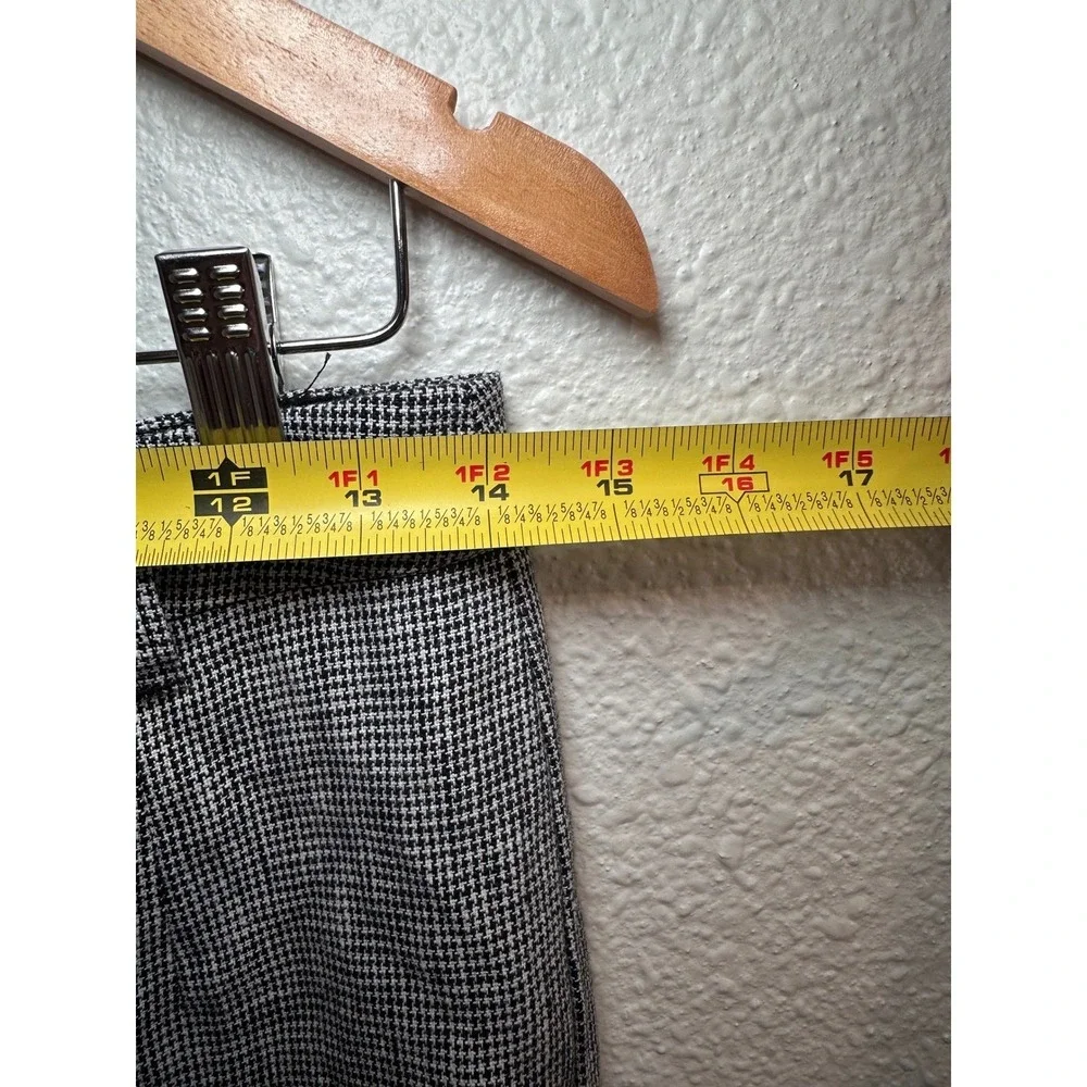 Reformation 100% Linen Houndstooth Wide Leg‎ Pants Black White Size 4